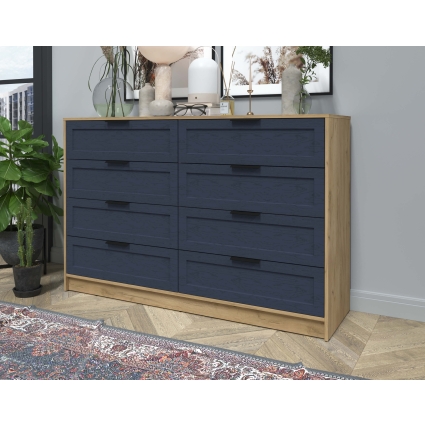 Kомод Тренд КТ-К157 (Дуб золотой ЛДСП/ Дуб королевский ЛМДФ) Ш1565 В1020 Г451